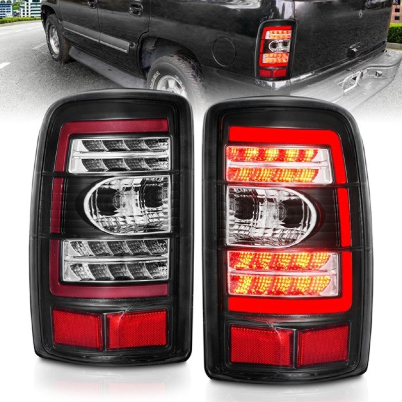 ANZO 2000-2006 Chevrolet Tahoe luces traseras LED con lente transparente carcasa negra