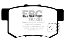 Cargar imagen en el visor de la galería, Pastillas de freno traseras EBC 97 Acura CL 2.2 Yellowstuff