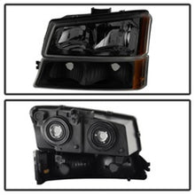 Cargar imagen en el visor de la galería, Xtune Chevy Silverado 2500HD 03-06 Crystal Headlights w/ Bumper Lights HD-JH-CSIL03-AM-BSM-SET