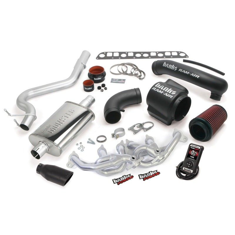 Banks Power 00-03 Jeep 4.0L Wrangler PowerPack System - Escape único SS con punta negra
