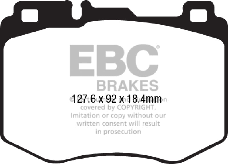 EBC 15-16 Mercedes-Benz C400 (W205) 3.0 Twin Turbo 4-Matic Pastillas de freno delanteras Greenstuff