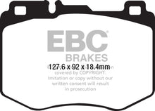 Cargar imagen en el visor de la galería, EBC 15-16 Mercedes-Benz C400 (W205) 3.0 Twin Turbo 4-Matic Pastillas de freno delanteras Greenstuff