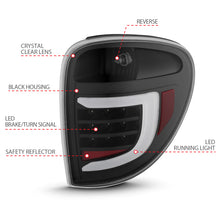Cargar imagen en el visor de la galería, ANZO 2004-2007 Dodge Grand Caravan luces traseras LED con barra de luz, carcasa negra, lente transparente