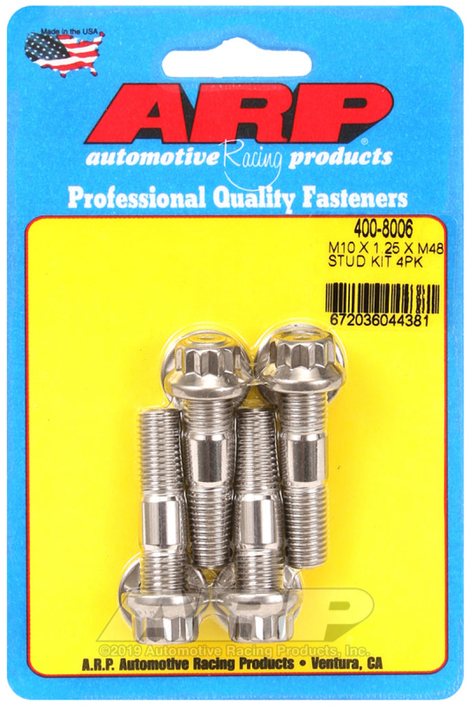 Kit de pernos perforados de 4 piezas ARP M10 x 1,25 x 48 mm