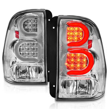 Cargar imagen en el visor de la galería, ANZO 2002-2009 Chevrolet Trailblazer luces traseras LED con barra de luz, carcasa cromada, lente transparente