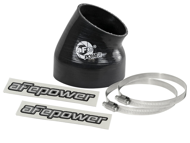 Kit de acoplamiento de repuesto de silicona aFe Magnum FORCE de 4 pulgadas de diámetro interior x 30 grados. Acoplador de codo - Negro