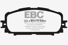 EBC 12+ Toyota Yaris 1.5 Ultimax2 Front Brake Pads