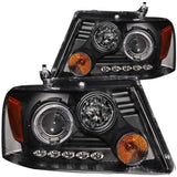 ANZO 2004-2008 Ford F-150 Faros delanteros proyectores con halo y LED negro G2