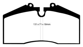 EBC Brakes Yellowstuff Front Disc Brake Pad Set for Porsche 911 1989-1998, 928, 944, 968