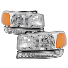 Cargar imagen en el visor de la galería, xTune GMC Sierra 99-06 /Yukon 00-06 Headlights &amp; LED Bumper Lights - Chrome HD-JH-GS99-LED-SET-C
