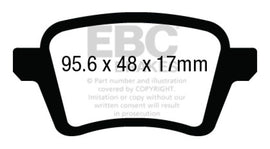 Pastillas de freno traseras EBC 13+ Fiat 500L 1.4 Turbo Redstuff