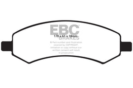 EBC 06-09 Chrysler Aspen 4.7 Pastillas de freno delanteras extra resistentes