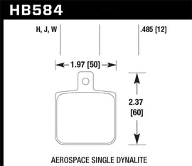 Pastillas de freno de carrera Hawk Aerospace Single Dynalite de 12 mm de espesor DTC-30