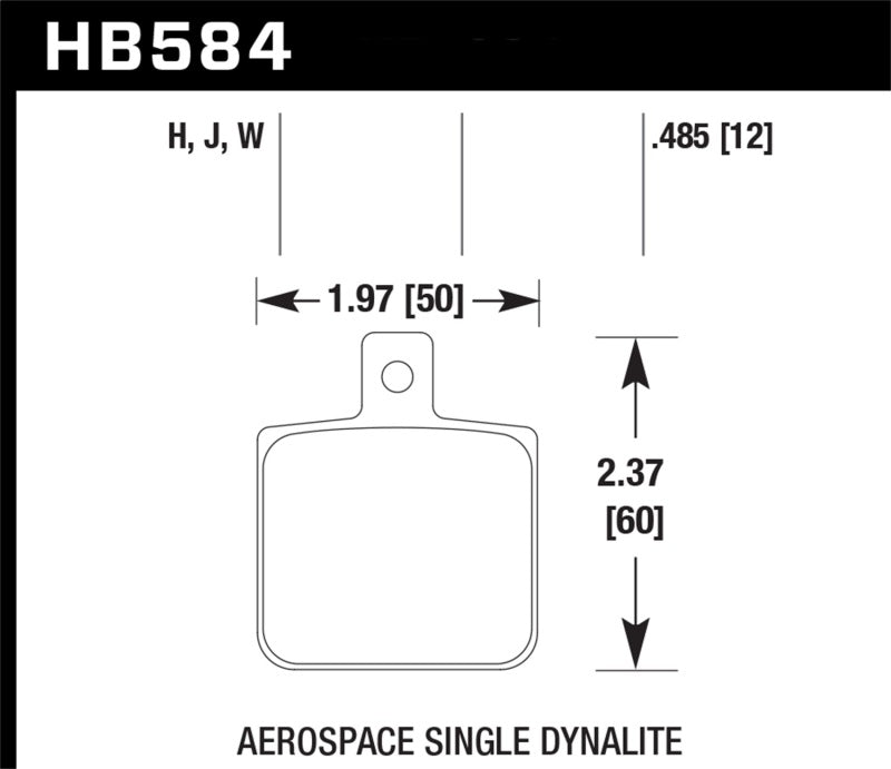 Pastillas de freno de calle HPS Hawk Aerospace Single Dynalite de 12 mm de espesor