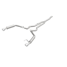 Cargar imagen en el visor de la galería, MagnaFlow Cat-Back 15-16 Ford Mustang 2.3L L4 Competition SS 3 pulgadas, parte trasera doble dividida, puntas negras de 4.5 pulgadas