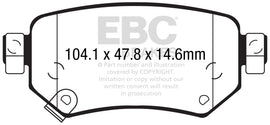 EBC 2016+ Mazda 6 2.5L Pastillas de freno traseras Greenstuff