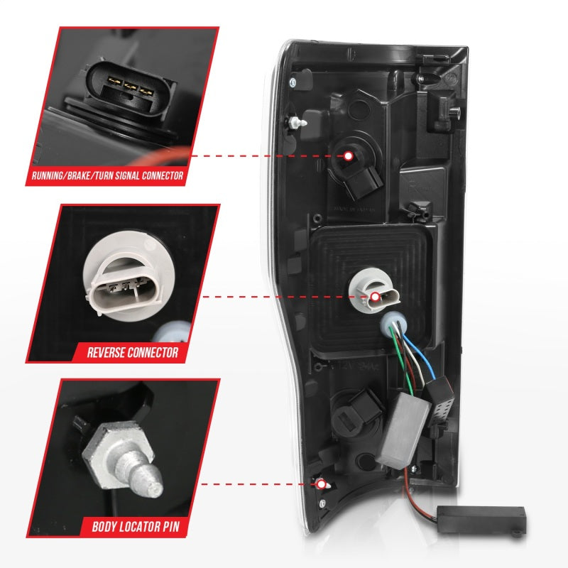 Luces traseras LED ANZO 2017+ Ford F-250 - Negro/Ahumado