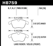 Cargar imagen en el visor de la galería, Hawk 11-16 Volvo S60 / 07-16 Volvo S80 (con rotores de 300 mm) Pastillas de freno delanteras HPS Street