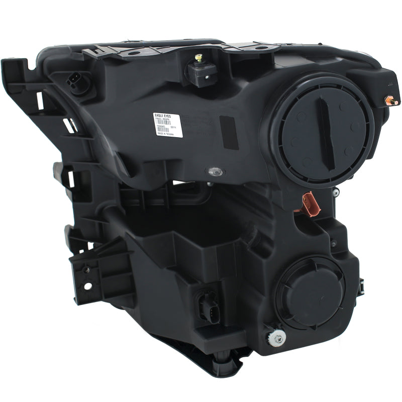 ANZO Faros delanteros proyectores para Ford F-150 2015-2016 con diseño estilo tablón, color negro y ámbar