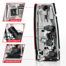 Cargar imagen en el visor de la galería, ANZO 1999-2000 Cadillac Escalade luces traseras LED con carcasa cromada, par de lentes rojas/transparentes