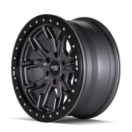 Dirty Life 9303 DT-1 17x9/5x127 BP/-12mm Offset/78.1mm Hub Matte Gunmetal Rueda - Rashring simulado