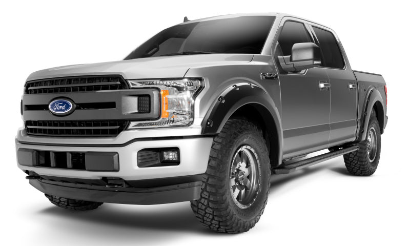 Bushwacker 17-20 Ford F-250 Super Duty / F-350 Super Duty bengalas estilo bolsillo, 4 piezas, color negro ágata