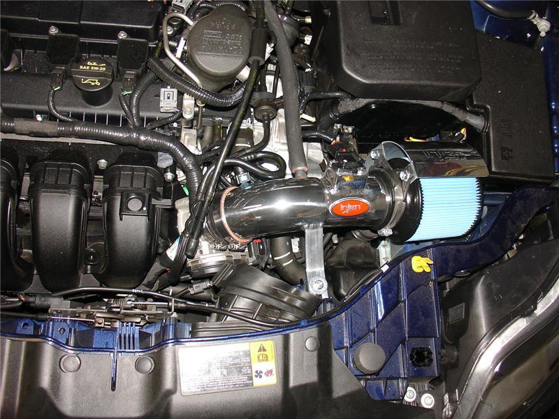 Entrada de aire pulida Injen 12 Ford Focus 2.0L 4cyl con tecnología MR, filtro seco de nanofibra web y protector térmico