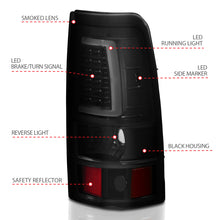 Cargar imagen en el visor de la galería, ANZO 2003-2006 Chevy Silverado 1500 luces traseras LED estilo tablón negro con lente ahumada