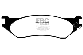 EBC 98-02 Dodge B150 B1500 Cargo 1500 Van 1/2 tonelada Pastillas de freno delanteras Greenstuff