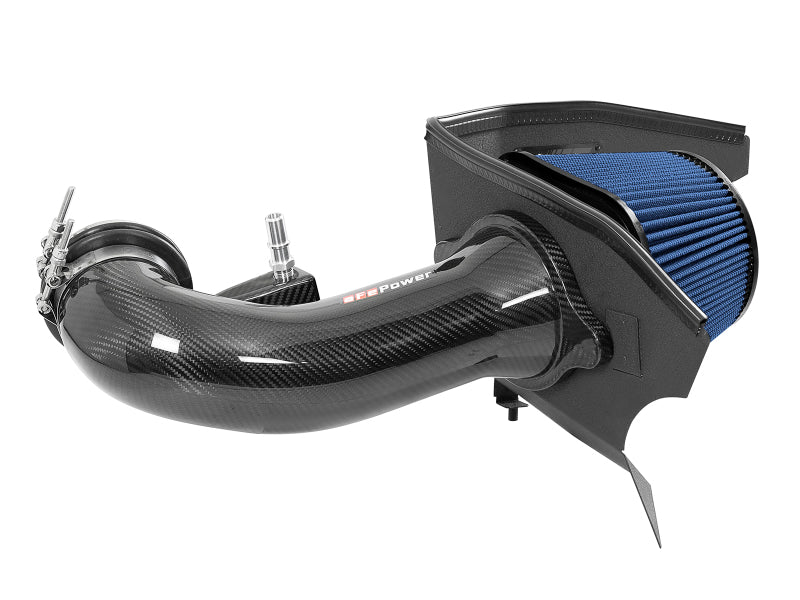 aFe 19-20 GM Trucks 5.3L/6.2L Track Series Sistema de admisión de aire frío de fibra de carbono con filtros Pro 5R
