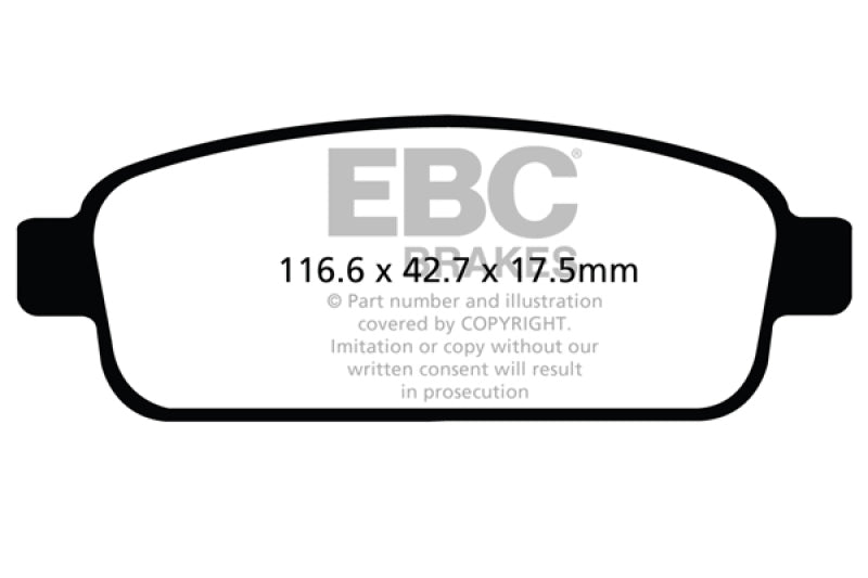 EBC 13+ Buick Encore 1.4 Turbo Pastillas de freno traseras Greenstuff