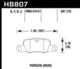 Pastillas de freno traseras Hawk 2014 Porsche 911 HPS 5.0