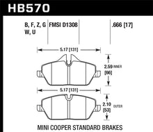 Cargar imagen en el visor de la galería, Pastillas de freno delanteras Hawk 07-15 Mini Cooper / 08-14 Mini Cooper Clubman HPS 5.0 Street