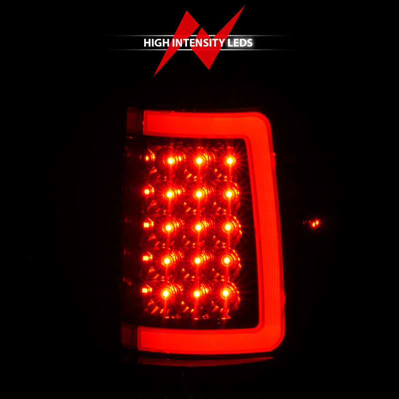 ANZO 2004-2006 Ford F-150 luces traseras LED con barra de luz, carcasa negra, lente ahumada