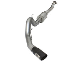 aFe Atlas Exhausts Sistema de escape de acero aluminizado con respaldo de gato de 4 pulgadas 2015 Ford F-150 V6 3.5L (tt) Punta negra