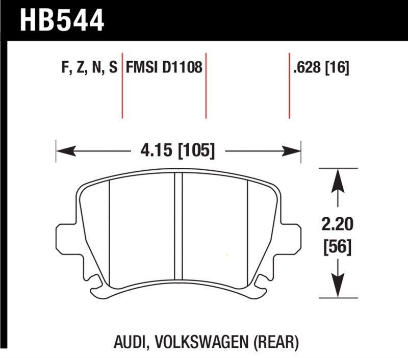 Hawk 06 Audi A6 Quattro Avant/06-09 A6 Quattro HT-10 Pastillas de freno traseras