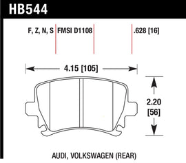 Pastillas de freno traseras cerámicas Hawk Audi A3 / A4 / A6 Quattro Performance