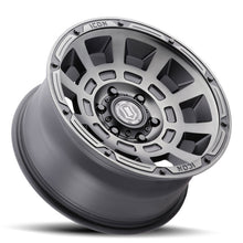 Cargar imagen en el visor de la galería, ICON Thrust Rueda de tinte negro satinado ahumado, 17 x 8,5, 6 x 135, 0.236 in, desplazamiento, 5 pulgadas, BS