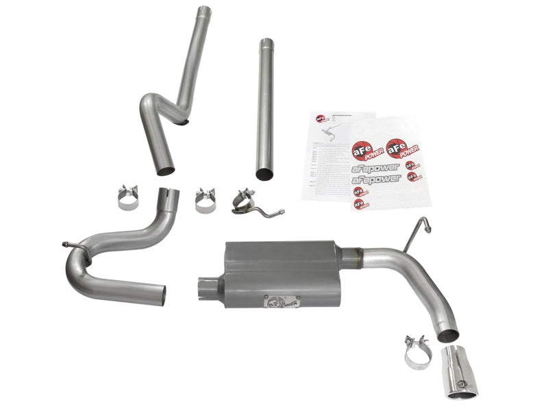 aFe Scorpion Escape trasero de gato de acero aluminizado de 2-1/2 pulgadas 07-17 Jeep Wrangler V6-3.6/3.8L (4 Dr)