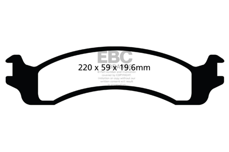 EBC 00-02 Dodge Ram 2500 Pick-up 5.2 2WD (Pastilla con sensor de desgaste) Pastillas de freno delanteras Greenstuff