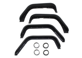 Fishbone Offroad 07-18 Jeep Wrangler Guardabarros Delantero/Trasero - Aluminio Negro Txtrd Pwdrcoat (Juego de 4)