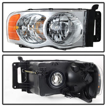 Cargar imagen en el visor de la galería, Xtune Dodge Ram 1500 02-05 Amber Crystal Headlights Chrome HD-JH-DR02-AM-C