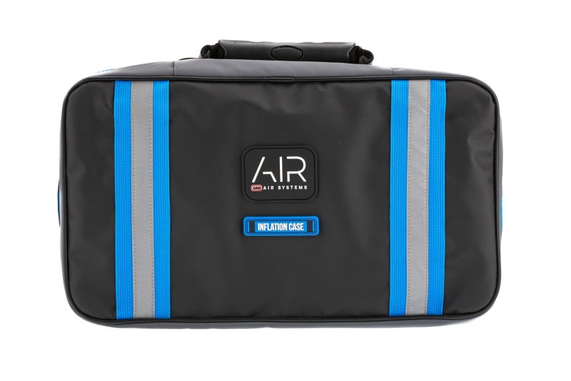 Caja de inflación ARB Acabado negro con detalles azules Tiras reflectantes de material de PVC