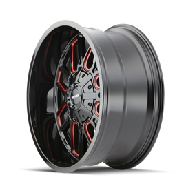 Mayhem 8107 Cogent 17x9 / 8x165.1 BP / -12mm Offset / 130.8mm Hub Black w/ Prism Red Wheel