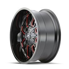 Cargar imagen en el visor de la galería, Mayhem 8107 Cogent 22x10 / 8x165.1 BP / -19mm Offset / 130.8mm Hub Black w/ Prism Red Wheel