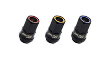 Cargar imagen en el visor de la galería, Wheel Mate Muteki HR38 Open End Lug Nuts 12x1.50 Black Chrome / Red Ring