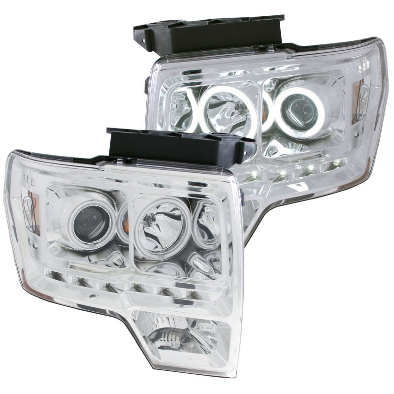 ANZO 2009-2014 Ford F-150 Faros delanteros proyectores con Halo Chrome (CCFL) G2