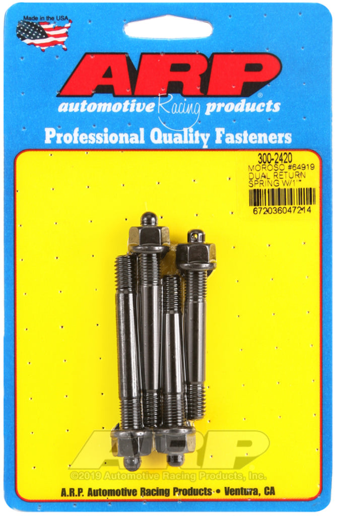 ARP Moroso 64919 Resorte de retorno doble con placa espaciadora de 1 pulgada Kit de pernos de carburador Pro Series