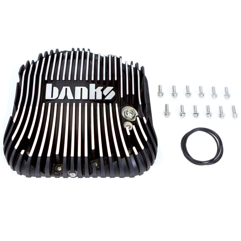 Banks 85-19 Ford F250/F350 Kit de cubierta de diferencial fresado negro de 10,25 pulgadas y 12 pernos