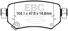 Cargar imagen en el visor de la galería, EBC 2016+ Mazda 6 2.5L Pastillas de freno traseras Greenstuff